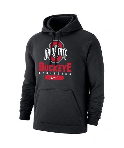 Men's Black Ohio State Buckeyes Big and Tall Club Stack Fleece Pullover Hoodie $34.85 Sweatshirt