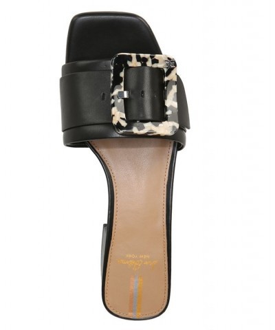 Deacon Block-Heel Buckled Slide Sandals White $57.40 Shoes