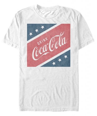 Coca-Cola Men's Stars And Stripes Square Short Sleeve T-Shirt White $14.70 T-Shirts