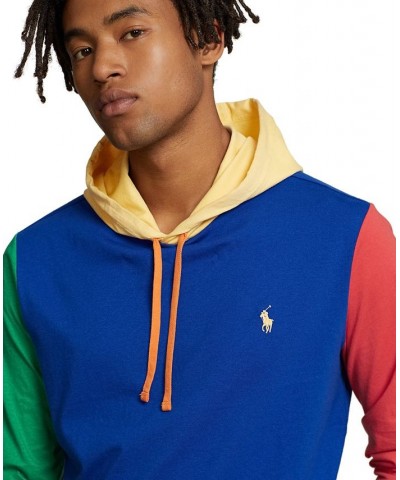 Men's Color-Blocked Jersey Hooded T-Shirt Blue $42.50 T-Shirts