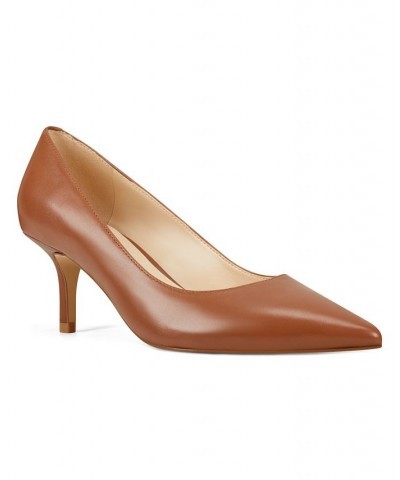 Women's Arlene Kitten Heel Pointy Toe Pumps Brown $39.60 Shoes