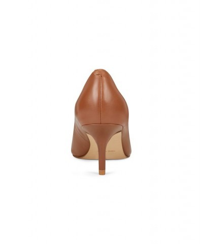 Women's Arlene Kitten Heel Pointy Toe Pumps Brown $39.60 Shoes