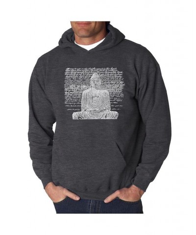 Men's Word Art Hooded Sweatshirt - Zen Buddha Black $35.99 Sweatshirt