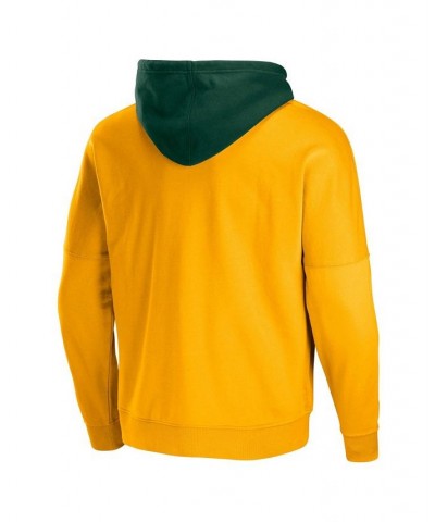 Men's NFL X Staple Yellow Green Bay Packers Oversized Gridiron Vintage-Like Wash Pullover Hoodie $31.39 Sweatshirt