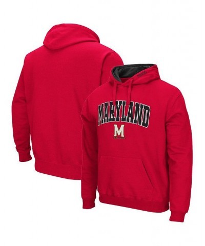 Men's Red Maryland Terrapins Arch and Logo 3.0 Pullover Hoodie $25.20 Sweatshirt