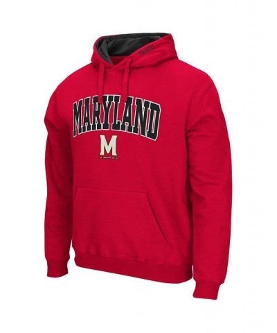 Men's Red Maryland Terrapins Arch and Logo 3.0 Pullover Hoodie $25.20 Sweatshirt