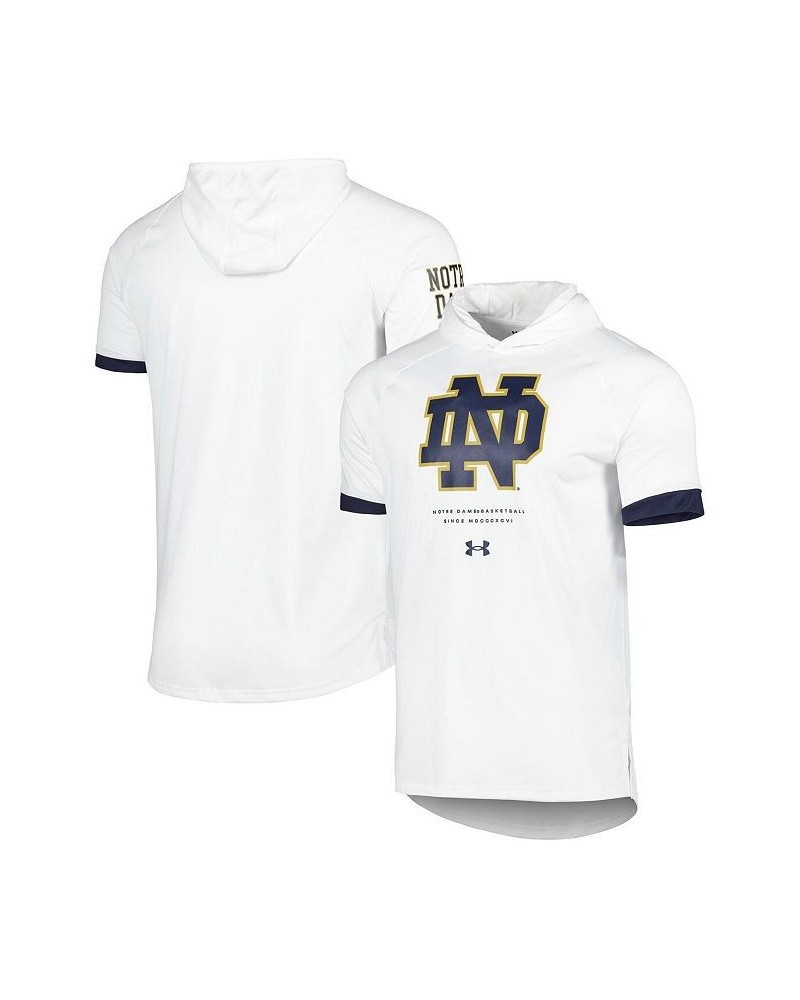 Men's White Notre Dame Fighting Irish On-Court Raglan Hoodie T-shirt $46.79 T-Shirts