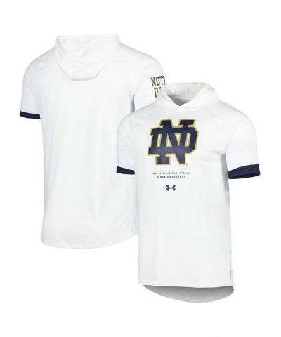 Men's White Notre Dame Fighting Irish On-Court Raglan Hoodie T-shirt $46.79 T-Shirts