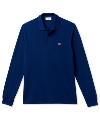 Men’s Classic Fit Long-Sleeve L.12.12 Polo Shirt Blue $65.00 Polo Shirts