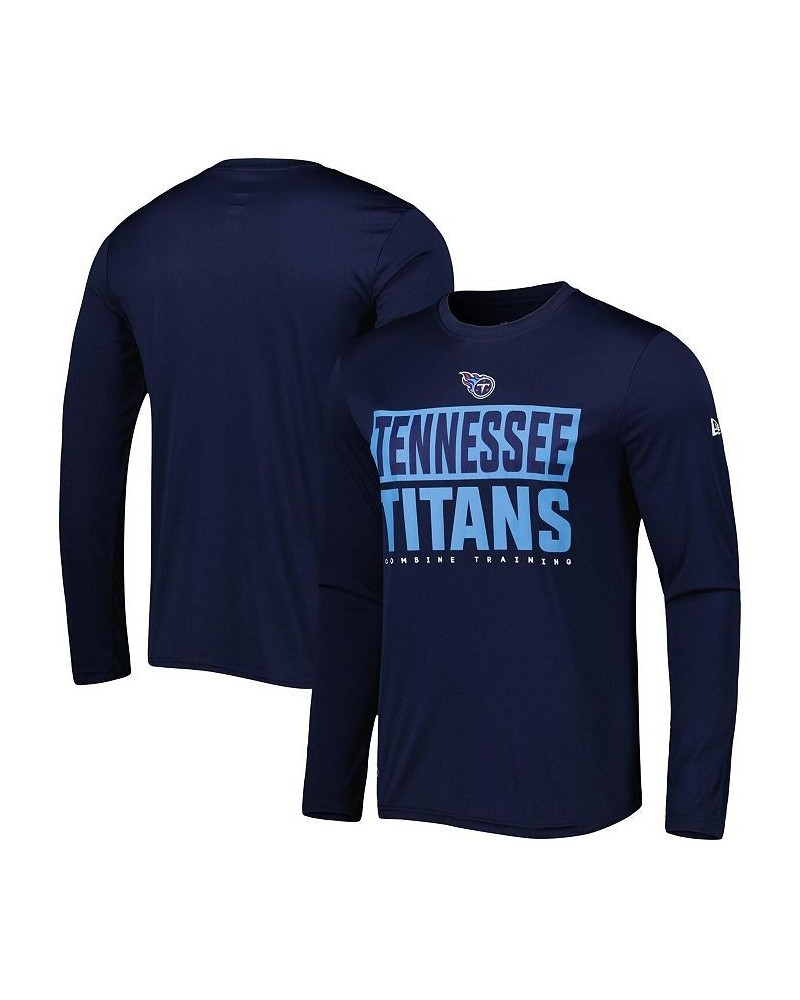 Men's Navy Tennessee Titans Combine Authentic Offsides Long Sleeve T-shirt $23.64 T-Shirts