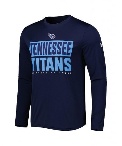 Men's Navy Tennessee Titans Combine Authentic Offsides Long Sleeve T-shirt $23.64 T-Shirts