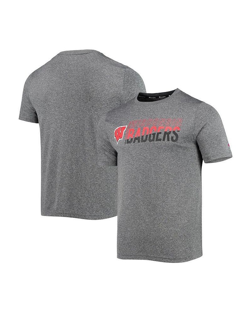 Men's Gray Wisconsin Badgers Slash Stack T-shirt $20.99 T-Shirts