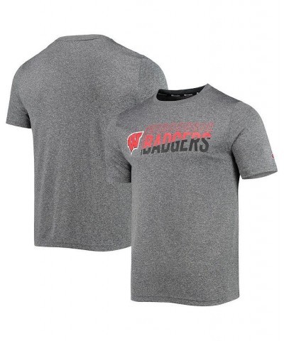 Men's Gray Wisconsin Badgers Slash Stack T-shirt $20.99 T-Shirts