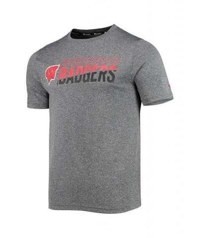 Men's Gray Wisconsin Badgers Slash Stack T-shirt $20.99 T-Shirts