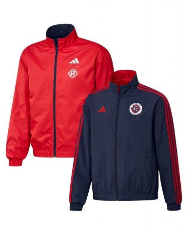 Men's Navy and Red New England Revolution 2023 On-Field Anthem Full-Zip Reversible Team Jacket $51.60 Jackets