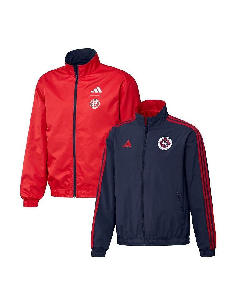 Men's Navy and Red New England Revolution 2023 On-Field Anthem Full-Zip Reversible Team Jacket $51.60 Jackets