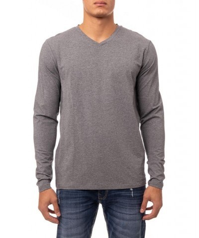 Men's Soft Stretch V-Neck Long Sleeve T-shirt PD03 $21.56 T-Shirts