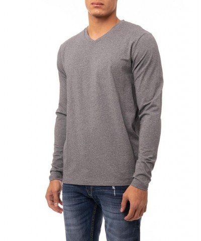 Men's Soft Stretch V-Neck Long Sleeve T-shirt PD03 $21.56 T-Shirts