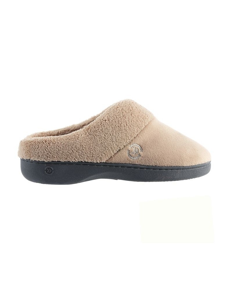 Women's Micro Terry Sport Hoodback Slippers Tan/Beige $11.44 Shoes