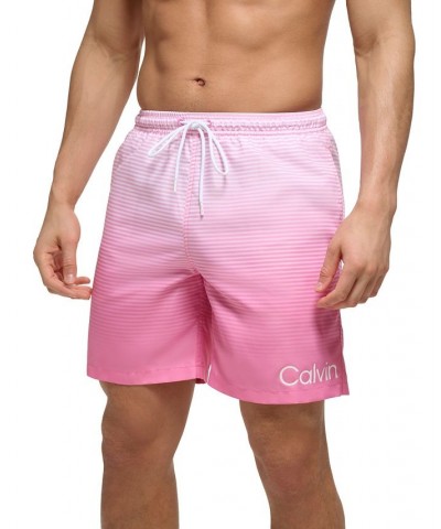 Calvin Kelin Men's Regular-Fit OmbrÉ Gradient Stripe UPF 50+ 7" Swim Trunks PD06 $20.05 Swimsuits