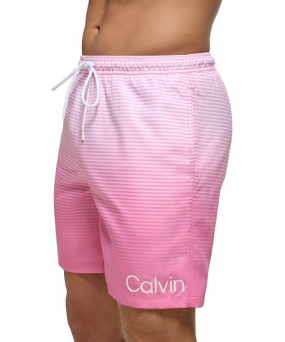 Calvin Kelin Men's Regular-Fit OmbrÉ Gradient Stripe UPF 50+ 7" Swim Trunks PD06 $20.05 Swimsuits