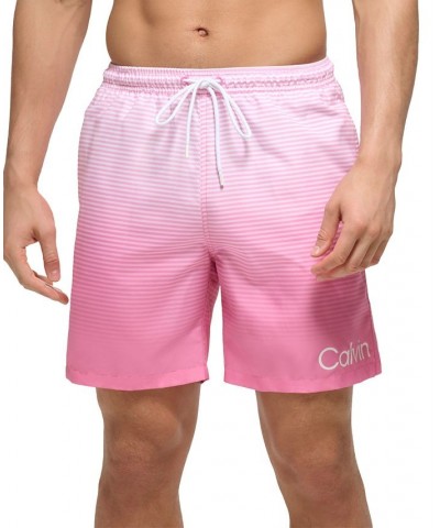 Calvin Kelin Men's Regular-Fit OmbrÉ Gradient Stripe UPF 50+ 7" Swim Trunks PD06 $20.05 Swimsuits