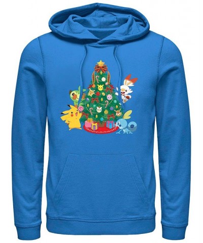 Men's Tree Crew Fleece Pullover Hoodie Blue $27.72 Sweatshirt