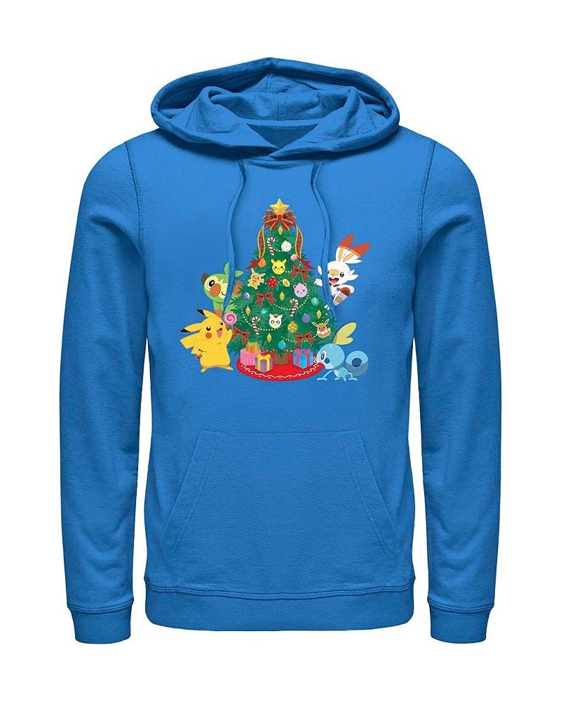 Men's Tree Crew Fleece Pullover Hoodie Blue $27.72 Sweatshirt