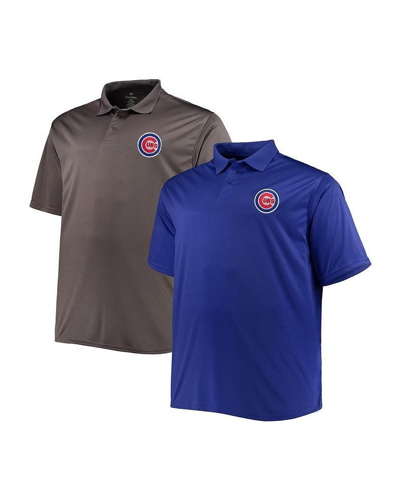 Men's Royal, Charcoal Chicago Cubs Big and Tall Two-Pack Polo Shirt Set $32.85 Polo Shirts