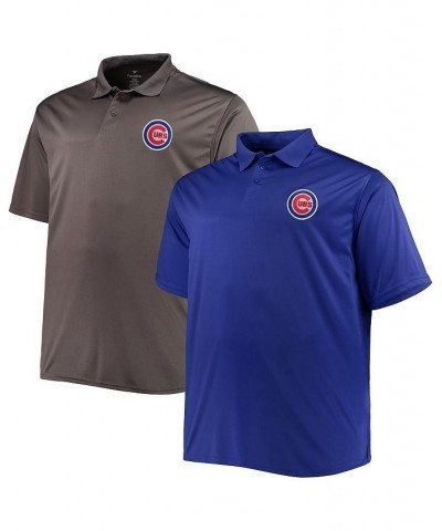 Men's Royal, Charcoal Chicago Cubs Big and Tall Two-Pack Polo Shirt Set $32.85 Polo Shirts