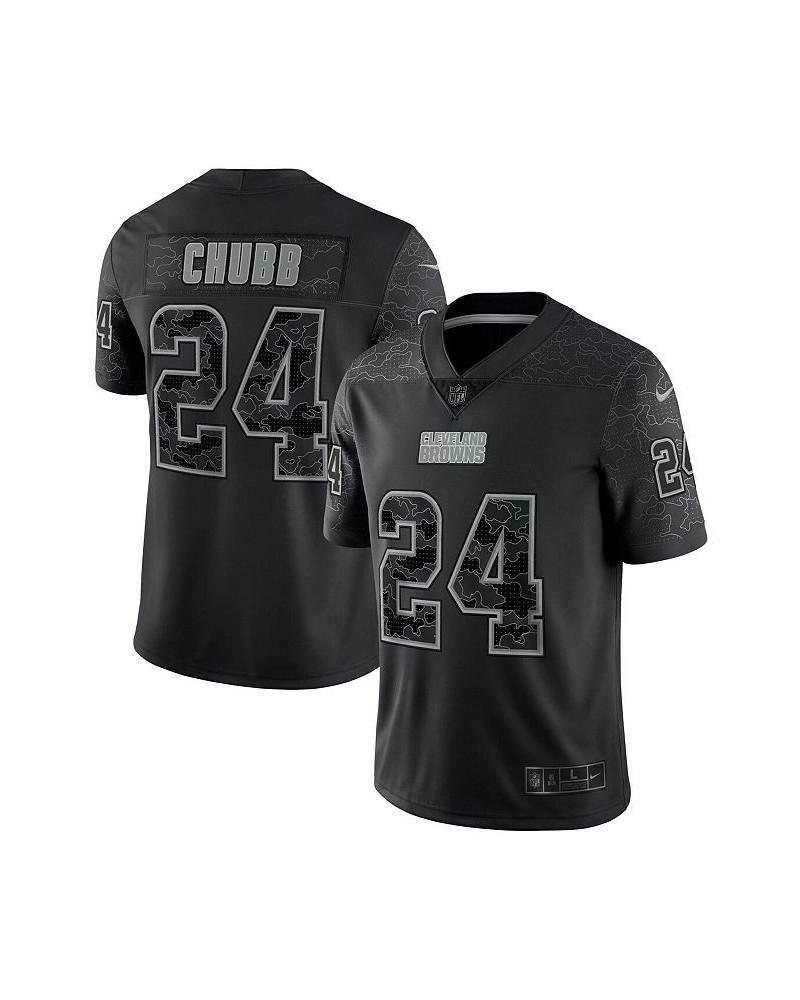 Men's Nick Chubb Black Cleveland Browns RFLCTV Limited Jersey $85.80 Jersey