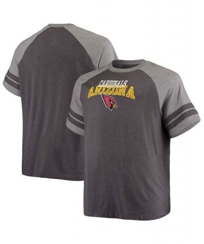 Men's Big and Tall Charcoal, Heathered Gray Arizona Cardinals Two-Stripe Tri-Blend Raglan T-shirt $25.00 T-Shirts