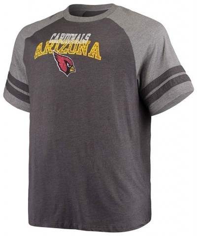 Men's Big and Tall Charcoal, Heathered Gray Arizona Cardinals Two-Stripe Tri-Blend Raglan T-shirt $25.00 T-Shirts