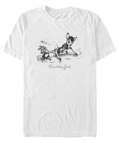 Men's Bambi Friendship Short Sleeve T-Shirt White $16.45 T-Shirts