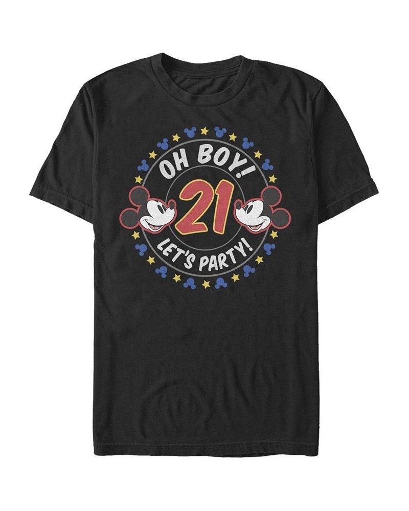 Men's Oh Boy Mickey 21 Short Sleeve Crew T-shirt Black $16.10 T-Shirts