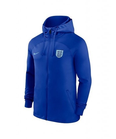 Men's Blue England National Team Strike Raglan Hoodie Full-Zip Track Jacket $47.50 Jackets