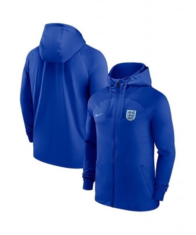 Men's Blue England National Team Strike Raglan Hoodie Full-Zip Track Jacket $47.50 Jackets