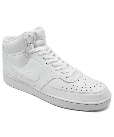 Men's Court Vision Mid Next Nature Casual Sneakers White $44.65 Shoes