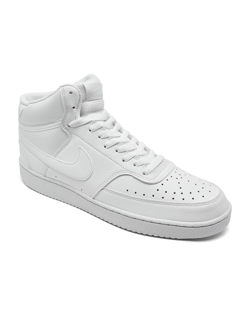 Men's Court Vision Mid Next Nature Casual Sneakers White $44.65 Shoes