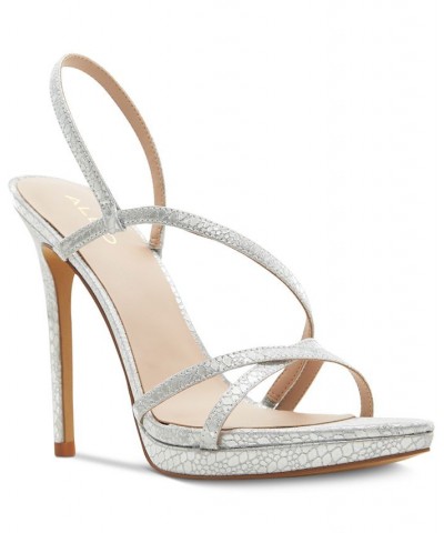 Women's Resurge Strappy Dress Sandals Silver $48.60 Shoes