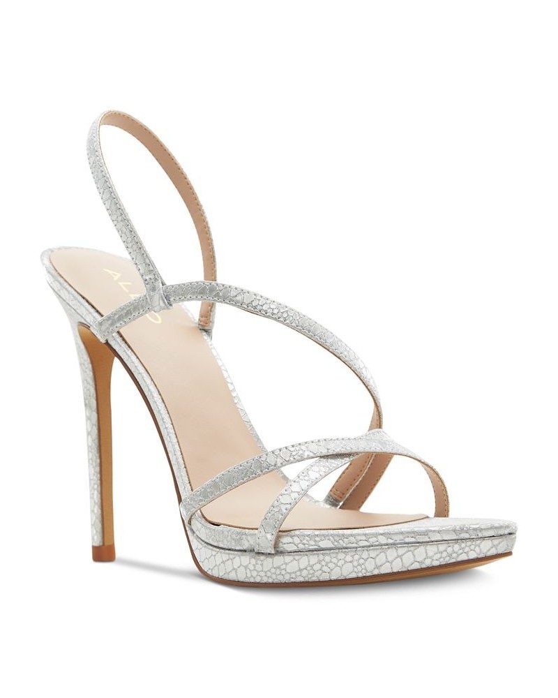 Women's Resurge Strappy Dress Sandals Silver $48.60 Shoes