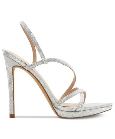 Women's Resurge Strappy Dress Sandals Silver $48.60 Shoes