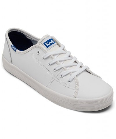 Women's Kickstart Leather Casual Sneakers White $30.75 Shoes