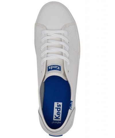 Women's Kickstart Leather Casual Sneakers White $30.75 Shoes