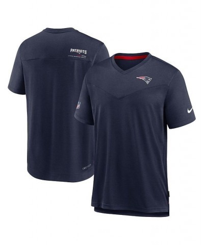 Men's Navy New England Patriots 2022 Sideline Coach Chevron Lock Up Performance V-Neck T-shirt $27.95 T-Shirts