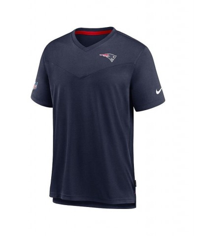 Men's Navy New England Patriots 2022 Sideline Coach Chevron Lock Up Performance V-Neck T-shirt $27.95 T-Shirts