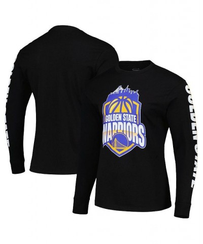 Men's and Women's Black Golden State Warriors NBA Crest Long Sleeve T-shirt $30.24 Tops