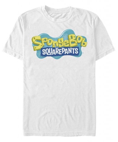 Men's SpongeBob Logo Short Sleeve Crew T-shirt White $15.40 T-Shirts