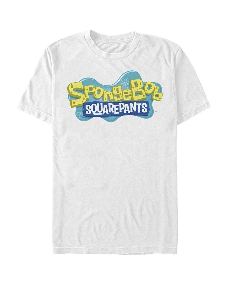 Men's SpongeBob Logo Short Sleeve Crew T-shirt White $15.40 T-Shirts