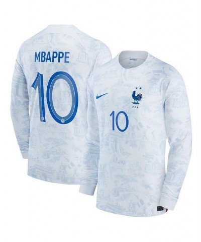 Men's Kylian Mbappe White France National Team 2022/23 Away Breathe Stadium Replica Player Jersey $72.85 Jersey